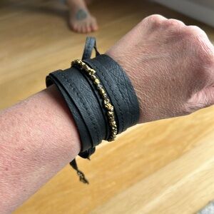 Leather wrap around bracelet